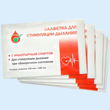 АППОЛО САЛФЕТКА Д/СТИМУЛ. ДЫХАНИЯ С Р-ОМ АММИАКА №1