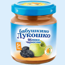 БАБУШКИНО ЛУКОШКО-ПЮРЕ ЯБЛОКО,ЧЕРНОСЛИВ 100 ГР. (Детское питание)