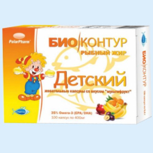 БИОКОНТУР РЫБИЙ ЖИР Д/ДЕТЕЙ МУЛЬТИФРУКТ №100 КАПС. (РЫБНЫЙ)