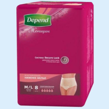 ДЕПЕНД ТРУСЫ-ПОДГУЗНИКИ Д/ЖЕН. M/L №8 БЕЛЬЕ ВПИТ. [DEPEND]