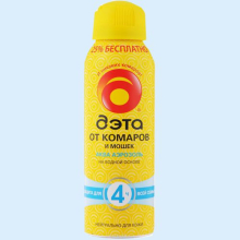 ДЭТА АКВА АЭРОЗОЛЬ П/КОМАРОВ И МОШЕК 125МЛ.