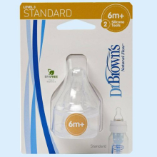 ДОКТОР БРАУН СОСКА СИЛИК. Д/БУТ. 6+ МЕС. СТАНД. №2 /АРТ.332/ [DR.BROWN'S]