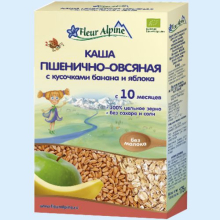 ФЛЕР АЛЬПИН КАША 175ГР.ПШЕНИЧНО-ОВСЯНАЯ, ЯБЛОКО+БАНАН (Детское питание)