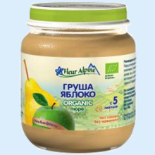 ФЛЕР АЛЬПИН ПЮРЕ 125Г. ОРГАНИК ГРУША+ЯБЛОКО [FLEUR ALPIN] (Детское питание)