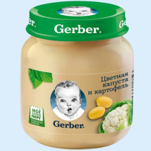 ГЕРБЕР ПЮРЕ 130Г.Х2 ЦВ.КАПУСТА+КАРТОФЕЛЬ (260Г.) [GERBER] (Детское питание)