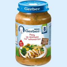ГЕРБЕР ПЮРЕ 190Г. РАГУ КРОЛИК+ШПИНАТ [GERBER] (Детское питание)