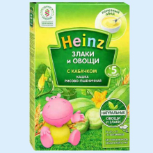 ХАЙНЦ КАША 200Г. ОВОЩНАЯ РИС+ПШЕН.+КАБАЧОК 5+МЕС. [HEINZ] (Детское питание)