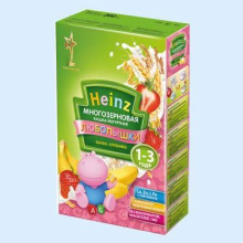 ХАЙНЦ ЛЮБОПЫШКИ КАША 200Г. ЙОГУРТ+БАНАН+КЛУБНИКА [HEINZ] (Детское питание)