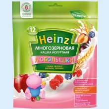 ХАЙНЦ ЛЮБОПЫШКИ КАША 200Г. ЙОГУРТ+МАЛИНА+ЧЕРНИКА [HEINZ] (Детское питание)