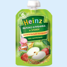 ХАЙНЦ ПЮРЕ 100Г. ЯБЛОКО+КЛУБНИКА ПАУЧ [HEINZ] (Детское питание)