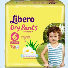 ЛИБЕРО ТРУСИКИ ДРАЙ ПЭНТС EXTRA LARGE 13-20КГ №16[LIBERO]
