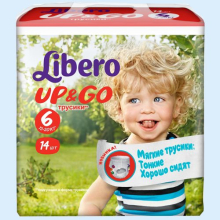 ЛИБЕРО ТРУСИКИ UP&amp;GO EXTRA LARGE 13-20КГ №14 ЭКСТРА ЛАДЖ [LIBERO]