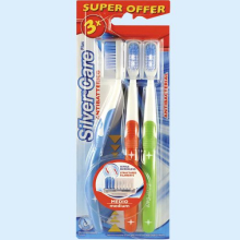 Набор: 3 зубные щетки Silver Care Plus арт.3337 (мягкая)