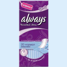 ОЛВЭЙЗ ПРОКЛАДКИ ЕЖЕДН. НОРМАЛ №20 СИНГЛ И/У [ALWAYS] 4015400686361