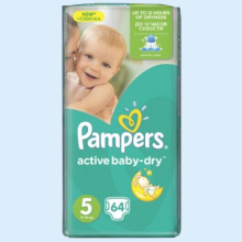 ПАМПЕРС ПОДГУЗН. АКТИВ 11-16КГ №64 ЮНИОР [PAMPERS]