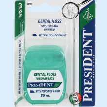 ПРЕЗИДЕНТ ЗУБ.НИТЬ ФЛОСС ФТОР+МЯТА 50М. /АРТ.102/ [PRESIDENT] 8009315901028